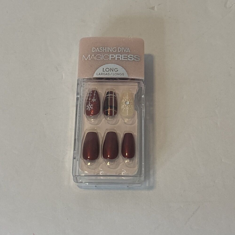 Dashing Diva Magic Press Long Present Party Press On Nails 30 Tips